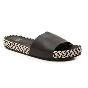 Eileen Fisher Pear Slide Black Leather Sandals